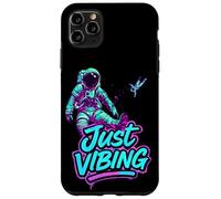 Custodia per iPhone 11 Pro Max Viola e Teal Astronaut Just Vibing Graphic per gli uomini
