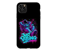 Custodia per iPhone 11 Pro Max Viola e Teal Astronaut Just Vibing Graphic per gli uomini