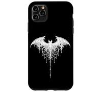 Custodia per iPhone 11 Pro Max Vittoriano Gotico Pipistrello Silhouette Vintage Lampadario Grunge