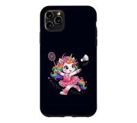 Custodia per iPhone 11 Pro Max Volano da badminton unicorno arcobaleno Kawaii ragazze
