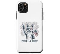 Custodia per iPhone 11 Pro Max Volpe selvaggia e libera divertente patriottica 4 luglio Fox