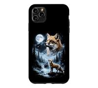 Custodia per iPhone 11 Pro Max Volpe Ululando alla Luna 90's Retro