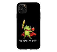 Custodia per iPhone 11 Pro Max We Teach at Dawn Funny Teacher Frog Back to School Men Women