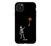 Custodia per iPhone 11 Pro Max Well Shit Funny Halloween Skeleton Holding Balloon Bones