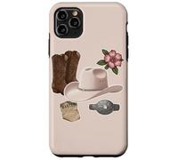 Custodia per iPhone 11 Pro Max Western Cowboy Boots Cappello Floreale Country Style Ranch Life