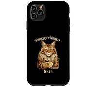 Custodia per iPhone 11 Pro Max Whiskers and Whisky Neat Cat Lovers Drink Design