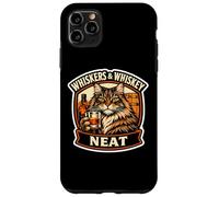 Custodia per iPhone 11 Pro Max Whiskers And Whisky Neat Funny Cat Amante Proprietario Scotch Citazione