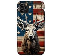 Custodia per iPhone 11 Pro Max Whitetail Deer Buck Hunting Vintage Hunter American USA