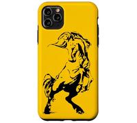 Custodia per iPhone 11 Pro Max Wild Mustang allevamento cavallo Stencil Art equestre uomini