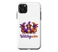 Custodia per iPhone 11 Pro Max Witchy Halloween WitchyWien Dachshund Dogs In Witch Hat