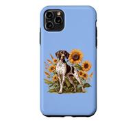 Custodia per iPhone 11 Pro Max Womens Girls Flowers Hunting Dog German Shorthaired Pointer
