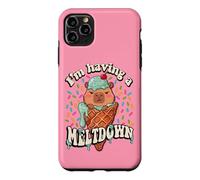Custodia per iPhone 11 Pro Max Womens Girls I'm Having A Meltdown Ice Cream Capybara Lover