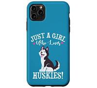 Custodia per iPhone 11 Pro Max Womens Just A Girl Who Loves Siberian Husky Dog Lover
