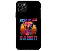 Custodia per iPhone 11 Pro Max Year Of The Rabbit Retro Vintage 80s Funny Bunny Lover