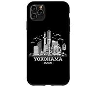 Custodia per iPhone 11 Pro Max Yokohama Skyline Anime Manga Kanji Giappone Otaku Souvenir