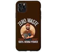 Custodia per iPhone 11 Pro Max Zero Waste 100% Worm Power Divertente allevamento di lombrichi
