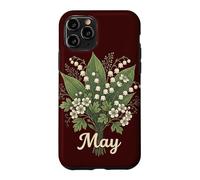 Custodia per iPhone 11 Pro May Birth Flower Lily of the Valley & Hawthorn Birthday