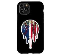 Custodia per iPhone 11 Pro Melting American Baseball Drip Giocatore Patriottico Coach Amante