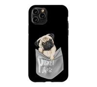 Custodia per iPhone 11 Pro Men's Women's Kids Funny Cool Pocket Pug Pets Graphic Design