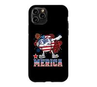 Custodia per iPhone 11 Pro Merica Baseball Dabbing 4th of July Patriotic American Flag