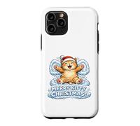Custodia per iPhone 11 Pro Merry Kitty Christmas - Angelo con neve, adorabile per bambini e bambine