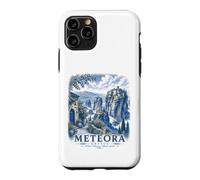 Custodia per iPhone 11 Pro Meteora Grecia Monastero Vintage Viaggi Paesaggio Arte