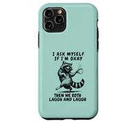 Custodia per iPhone 11 Pro Mi chiedo se sto bene, ridiamo entrambi procione divertente vintage