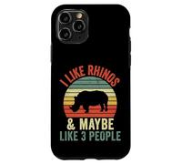 Custodia per iPhone 11 Pro Mi piacciono i rinoceronti e forse piace 3 Persone Vintage Rhino Retro