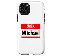 Custodia per iPhone 11 Pro Michael, Ciao, Il mio nome è, targhetta con nome, etichetta, personalizzata