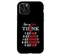 Custodia per iPhone 11 Pro Mindful Speech Acronym True Helpful Inspiring Kind Graphic