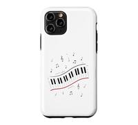 Custodia per iPhone 11 Pro Minimal Piano Beat Tastiera Note Musicali Pianista Arte Musicale