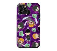 Custodia per iPhone 11 Pro Mob Psycho 100 Repeating Chibi Characters on Purple Anime
