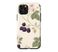 Custodia per iPhone 11 Pro Modello Cottagecore del fiore rosa del rovo della mora