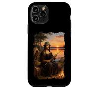 Custodia per iPhone 11 Pro Mona Lisa Camping Fishing Holiday Canna Da Pesca Per