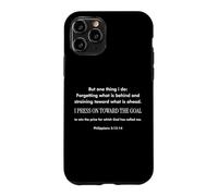 Custodia per iPhone 11 Pro Motivational Christian Bible Verse Philippians 3 13-14 Faith