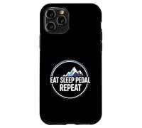 Custodia per iPhone 11 Pro Mountain Biking Cyclist Eat Sleep Pedal Repeat