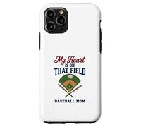Custodia per iPhone 11 Pro My Heart Is On That Field Baseball Mom Proud Game
