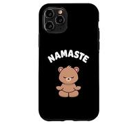 Custodia per iPhone 11 Pro Namaste, simpatico orso Kawaii per yoga, senza stress