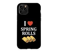 Custodia per iPhone 11 Pro Nem food funny simple quote I love spring rolls