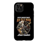 Custodia per iPhone 11 Pro Never Underestimate an Old Man with A Bass Guitar Player Dad