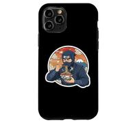 Custodia per iPhone 11 Pro Ninja Eating Ramen Noodles Lover Traditional Japanese Art