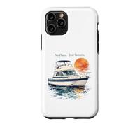 Custodia per iPhone 11 Pro No Plans Just Sunsets Acquerello Cabin Cruiser Barca Regalo
