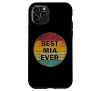 Custodia per iPhone 11 Pro Nome personalizzato Mia I love Mia Retro stile vintage