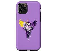 Custodia per iPhone 11 Pro Nonbinary Owl Bird Enby NB Pride Flag Colors Tattoo Style