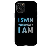 Custodia per iPhone 11 Pro Nuoto Citazioni Testo Divertente Persone Divertente Io Nuoto Pertanto Io sono