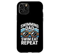 Custodia per iPhone 11 Pro Nuoto Papà Nuotare Mangia Ripeti Divertente Piscina
