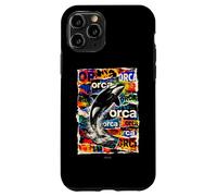 Custodia per iPhone 11 Pro Oceano Orca con onde marine fauna selvatica orca design