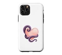 Custodia per iPhone 11 Pro Octopus Heart Tentacle Ocean Love Cute Octopus