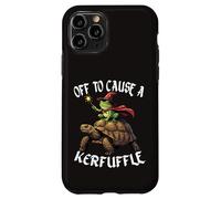 Custodia per iPhone 11 Pro Off to Cause a Kerfuffle Funny Whimsical Frog Wizard Turtle