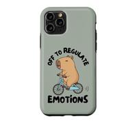 Custodia per iPhone 11 Pro Off to Regulate Emotions Mental Health Funny Capybara